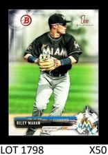 1-2017 BOWMAN DRAFT BASE RILEY MAHAN MARLINS QTY