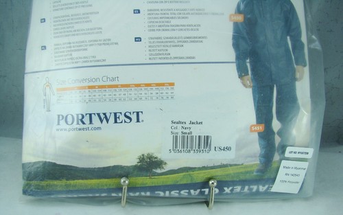 Portwest Sealtex Classic Rain Jacket US450 Mens Waterproof Navy Small NEW - Picture 6 of 6
