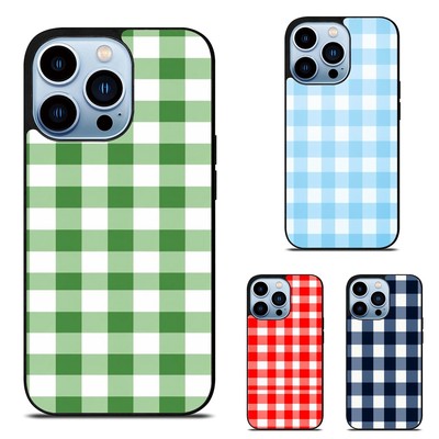 Smart Cover For iPhone 10 11 12 13 14 15 Pro Max gingham plaid flawless