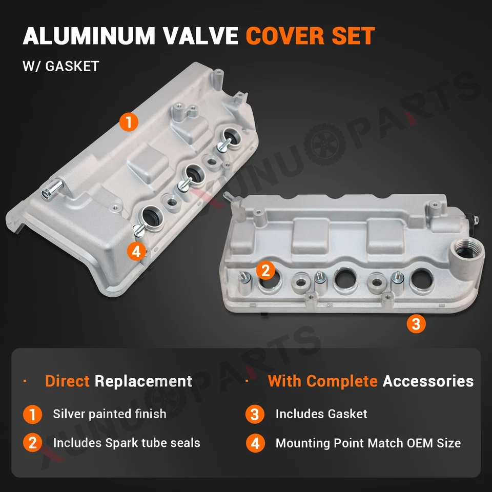 Juego de cubiertas de válvula delantera y trasera para Honda Accord 2008 2009 2010 2011 2012 3,5 L SOHC Foto 4 de 4