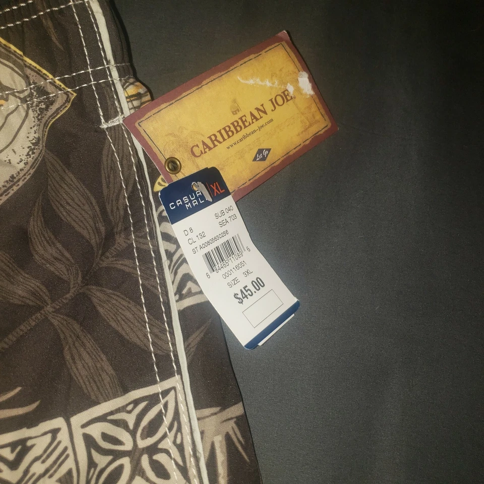 Caribbean Joe Men's Board Shorts Swim Trunks Hawaiian Mesh Lined Size 3XL NWT - Image 4 of 4