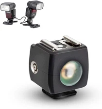 Optical Flash Slave Trigger JJC Hot Shoe Sync Adapter with PC Socket Sensor