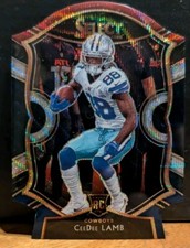 2021 Panini Select CEEDEE LAMB TRI COLOR WAVE PRIZM Rookie Card #57 Die Cut . rookie card picture