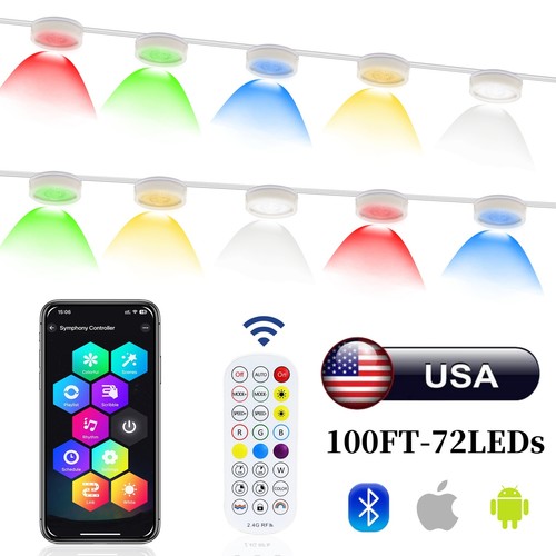 Permanent Outdoor Lights,100ft Smart Outdoor Lights with 72 LED Lights,Eave Lamp - 第 1/12 張圖片