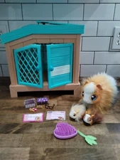 Little Live Pets Mama Guinea Pig with Hutch and 2 Surprise Babies Good Condition