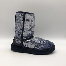UGG Australia Women's Boots 1002978 Silver/Blue Red Sequin Classic Short Size 4