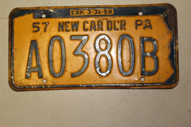 PA VINTAGE 1957 NEW CAR DEALER LICENSE PLATE eBay