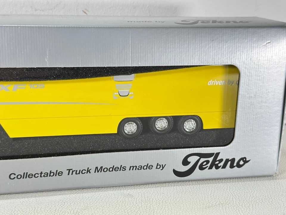 Tekno DAF XF105-510 Super Space Cab gelb 1:50 Truck Kühlauflieger Werbepackung - Bild 4 von 4