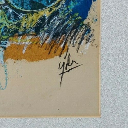 Vintage Mixed Media Abstract on Paper, Signed, University Chicago Art Museum - Photo 4 sur 5