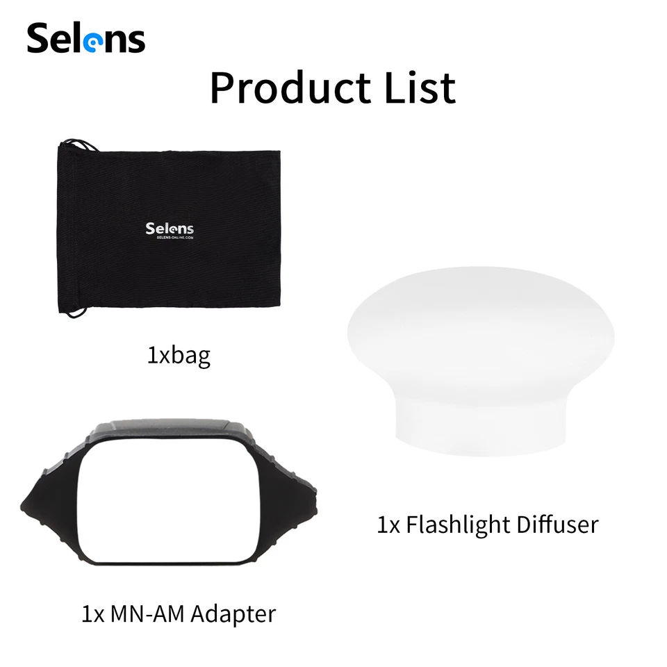 Selens Magnetic Flash Speedlite Modifier Sphere Diffuser Bounce Kit Rubber Band - image 3 of 4