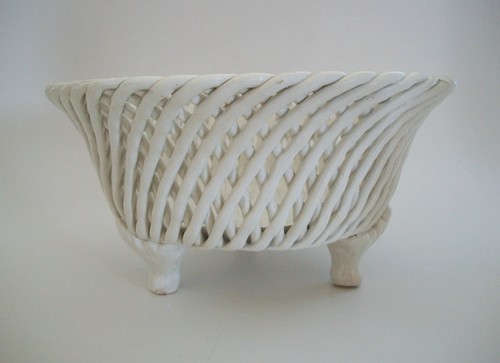 Vintage Basket Weave Ceramic Bowl - Europe - Mid 20th Century - 第 5/11 張圖片