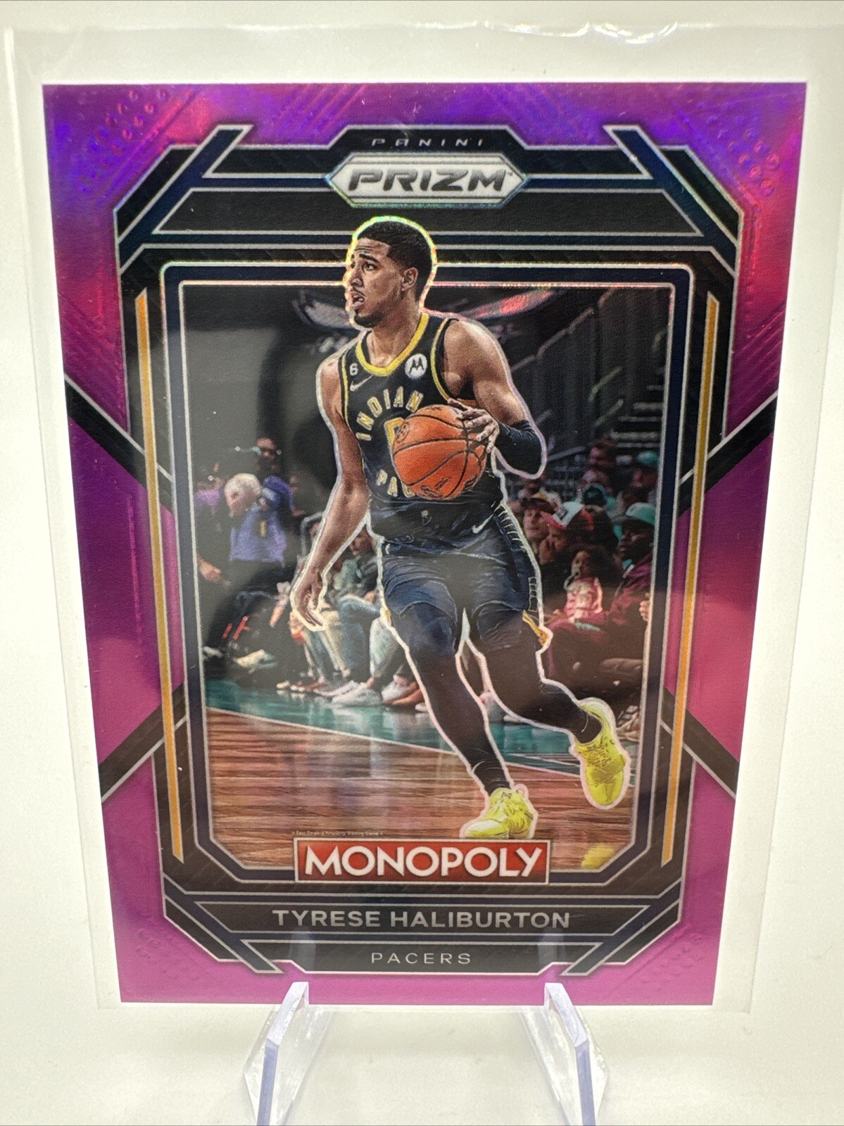 Tyrese Haliburton 2022-23 Prizm Monopoly Pink Prizm /149 #34 Pacers SP