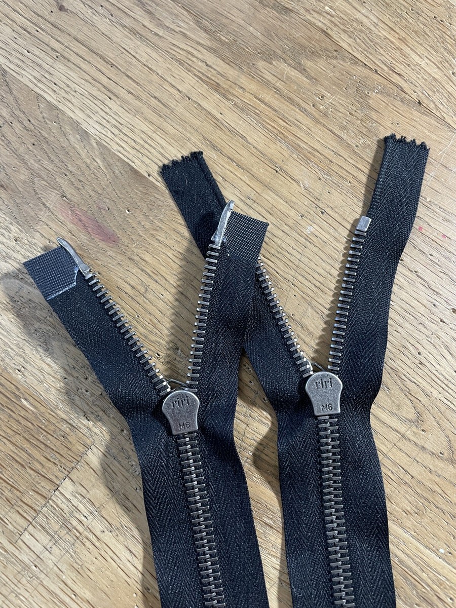 RiRi Zipper m6, 2 Way Sep End Blackened white bronze, Blk, Flach