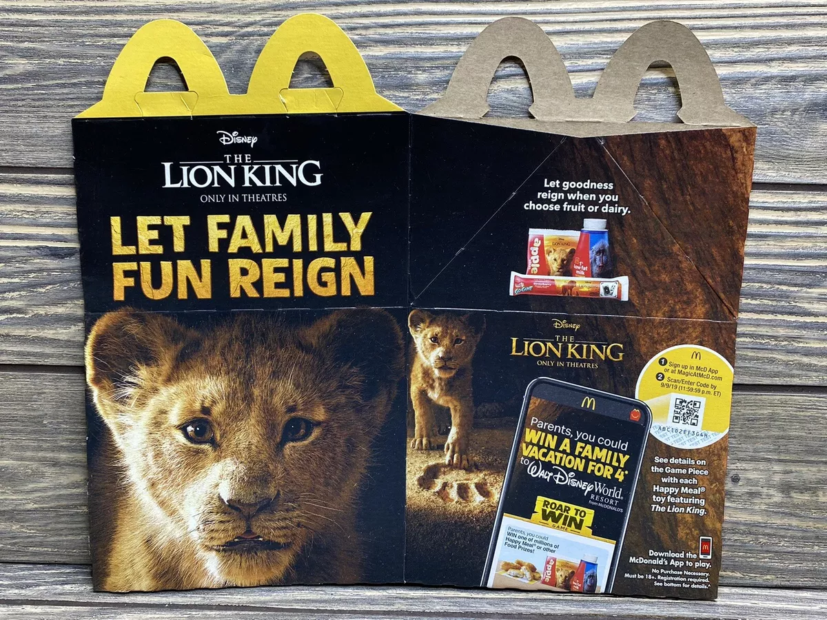 Disney The Lion King 2019 McDonald s Happy Meal Box eBay