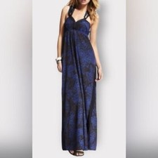 Express Blue and Black Maxi Dress M