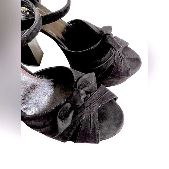 SAINT LAURENT (YSL) Sandali con plateau grossi neri in vera pelle Saint Laurent 100% autentici 40 10