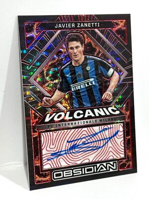 2022-23 Panini Obsidian Argentina Volcanic Auto Javier Zanetti Red