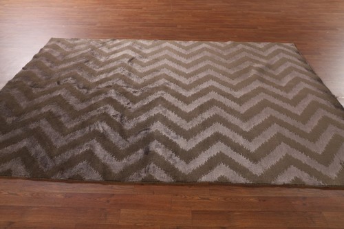 Authentic Hand-Knotted Nepalese Indian Chevron Rug 6x9 ft Carpet - Picture 13 of 19