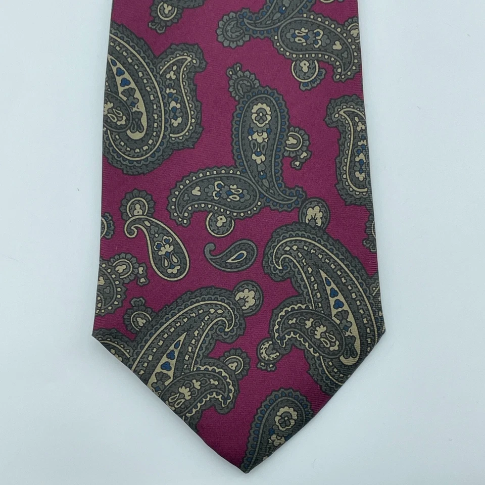 "Corbata de seda italiana DON LOPER para hombre vintage cachemir diseñador retro 3,5"" ropa de trabajo EE. UU. Foto 2 de 4