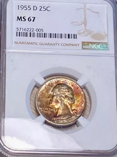 1955-D Washington Quarter 25c MS 67 NGC
