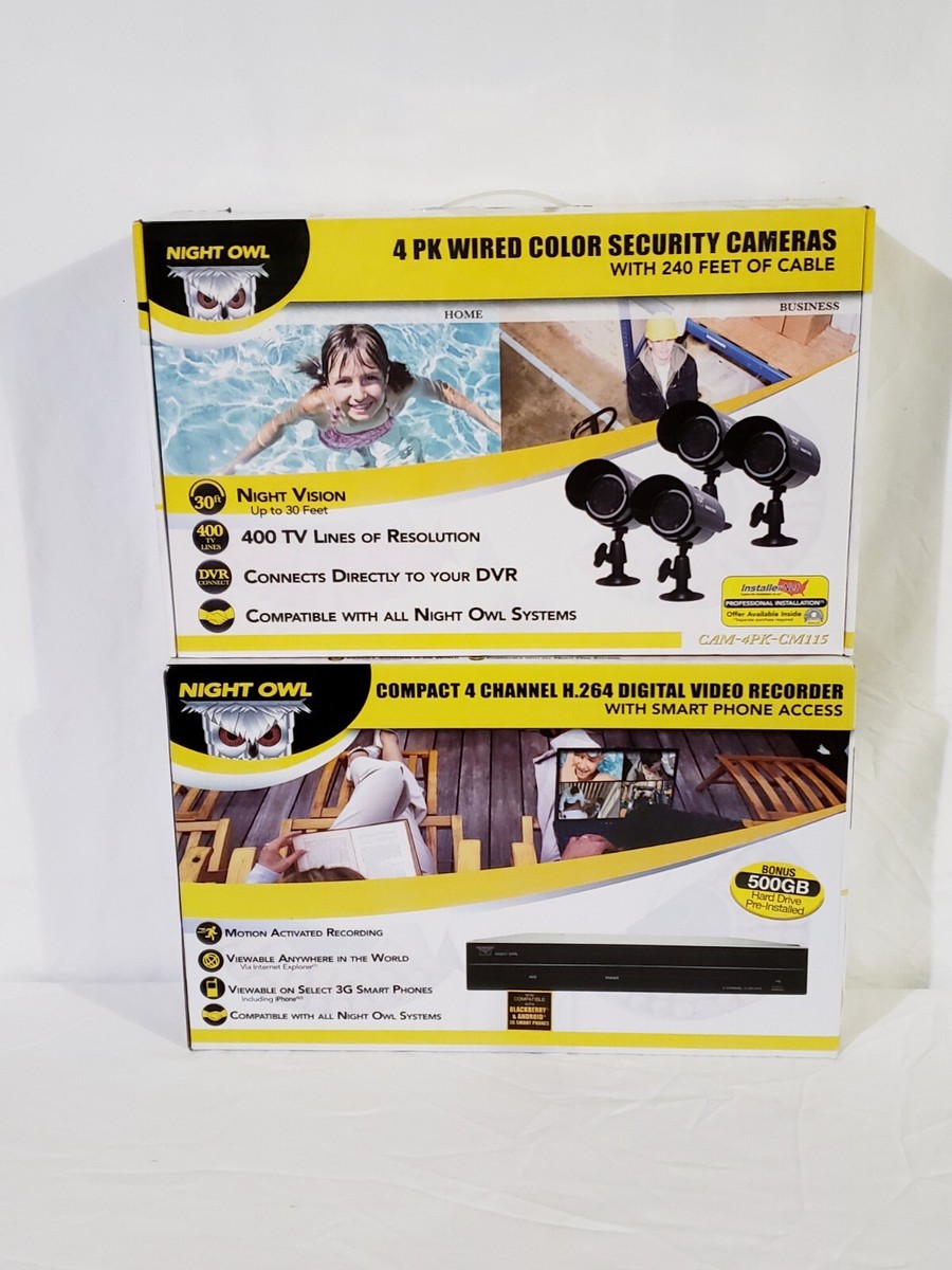 Night Owl Channel 4DVR500 Recorder 4PK Security Cameras
