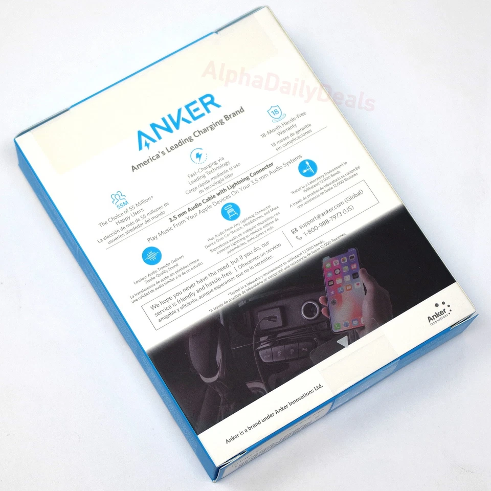 Anker 3.5mm Audio Cable with Lightning Connector Apple Adapter MFi Certified - Image 3 of 3