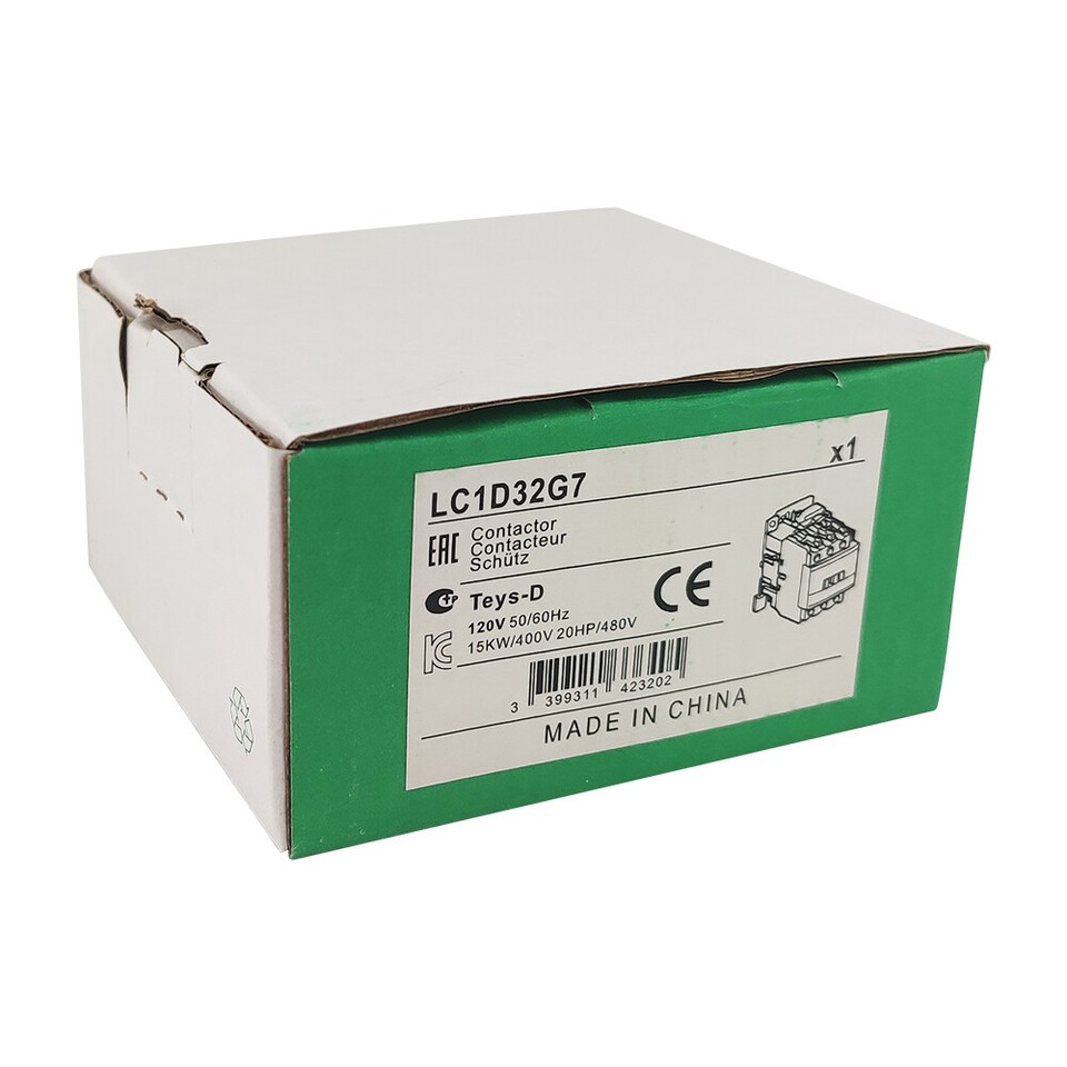 Contacteur AC LC1D32G7 120V 32A - Remplaçant Schneider - 3P 3NO - Montage Rail DIN