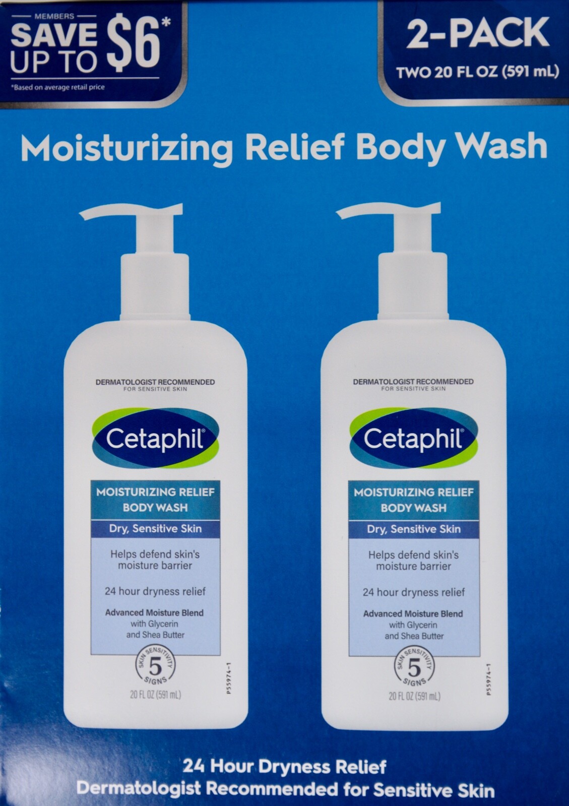 Cetaphil Moisturizing Relief Body Wash Dry Sensitive Skin, 20 FL OZ, 2