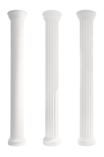 Säulen Halbsäule Fassade Kapitell rund stabil Stuck Dekor weiß EPS 305mm LC102 - Bild 1 von 24