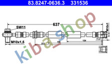BRAKE PIPE/HOSE LENGTH 637MM M10X15/M10X1 FITS AUDI A3 A3 ALLSTREET Q2 Q3 TT