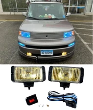 Fog Light Kit Scion xB 2004-2007 Glass Lens Rectangular Bumper, Amber 3X6