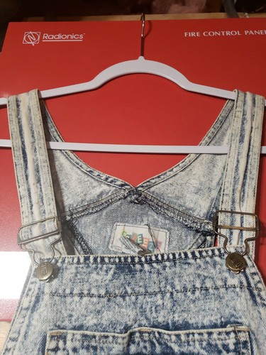 Amazing 80s Vintage Acid Wash Denim BiB Overalls Dress Jeans Small By SQUEEZE - Picture 5 of 6