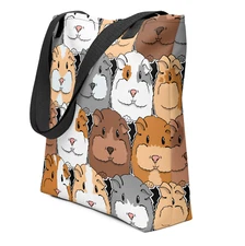 Guinea Pig Cavy Retro Pattern Tote Reusable Shopping Library Bag Pool Tote Gift