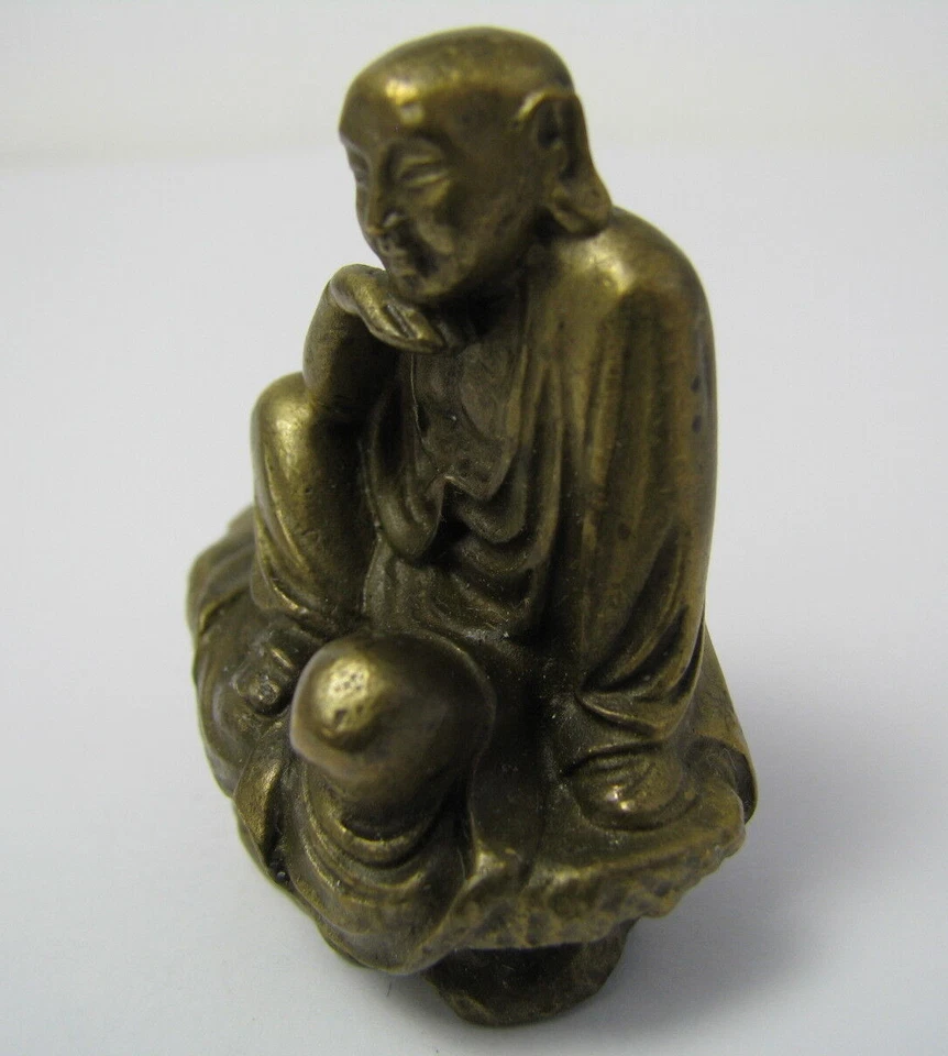 FIGURA MINIATURA BUDA LATÓN ORIENTAL CHINO "BUDA" Asia China ca1900s N3 Foto 2 de 4