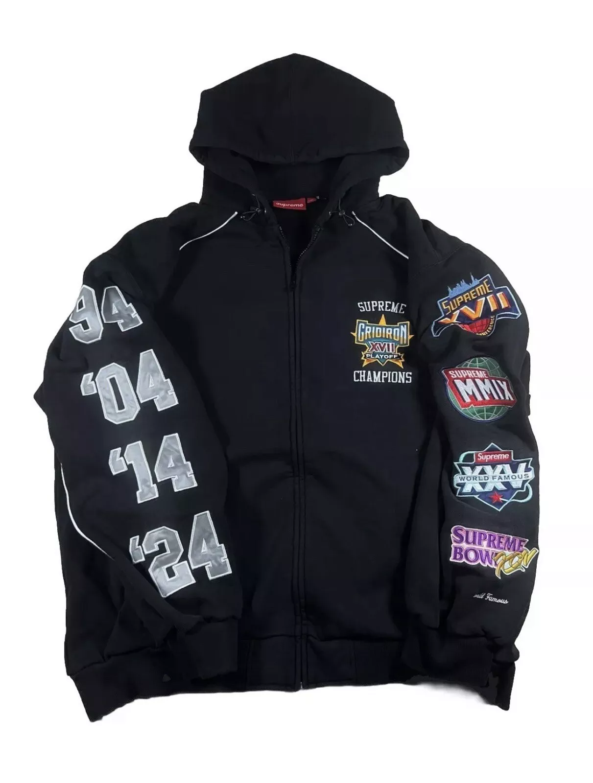 Taille XXLarge   Sweat à capuche zippé Supreme SS25 Playoffs (noir)