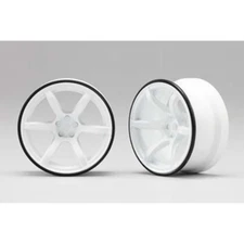 Racing Performer 6 Spoke High Traction Drift Wheels (12mm Hex) (White) (6mm Offs