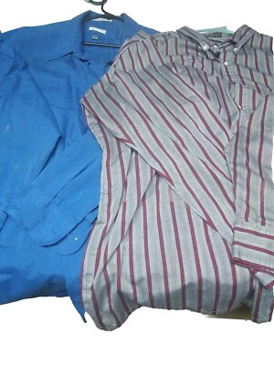 Two XXL Mens Shirts, Long Sleeve Pockets Button Down by Expressions & Arrow