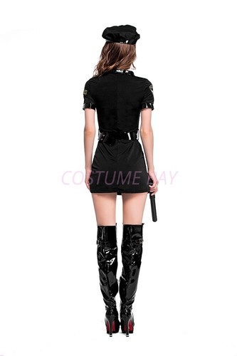 AU Womens Prisoner Convict Uniform Police Women Costume Officer Outfit Halloween - Picture 48 of 56