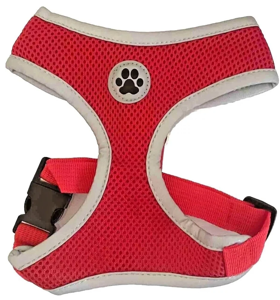 Dog Harness, No Pull Reflective Adjustable Breathable Mesh Paw Design S M L