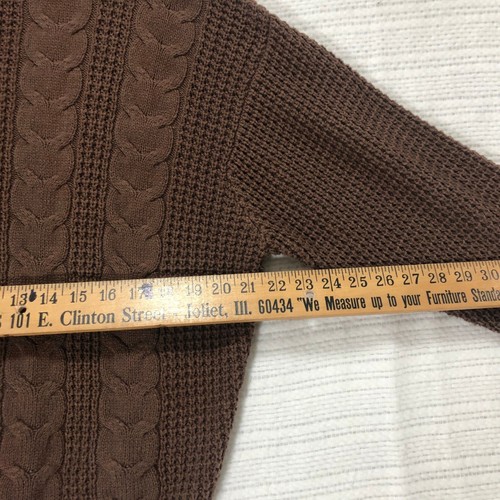 Suéter American Eagle Tejido con Cable Marrón Cuello Redondo Pullover Informal Grande - Imagen 6 de 8