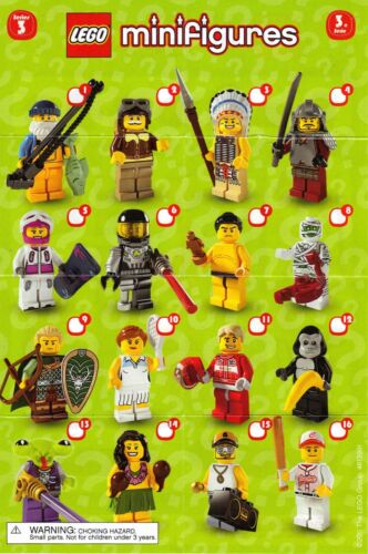 Lego Minifigure Series 3 Complete Factory Sealed Pre-Sorted 4611521