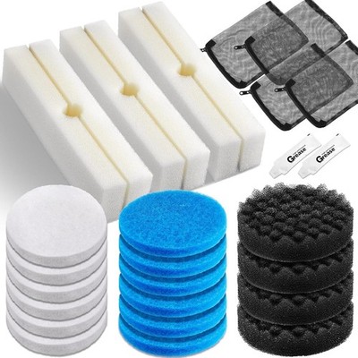 28 Pcs Filter Media Replacement Set Compatible with Fluval Fx2 Fx4 Fx5 Fx6,