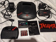 Atari Jaguar Black Console. Cybermorph. manuals. cords. Multitap