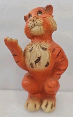 Vintage Advertising Tiger Bank Humble Oil Refining Co. Esso Coin Bank w/Plug