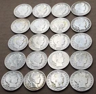 Full roll (20) - $10 Face Value - Barber Liberty Head Half Dollars - 90% Silver