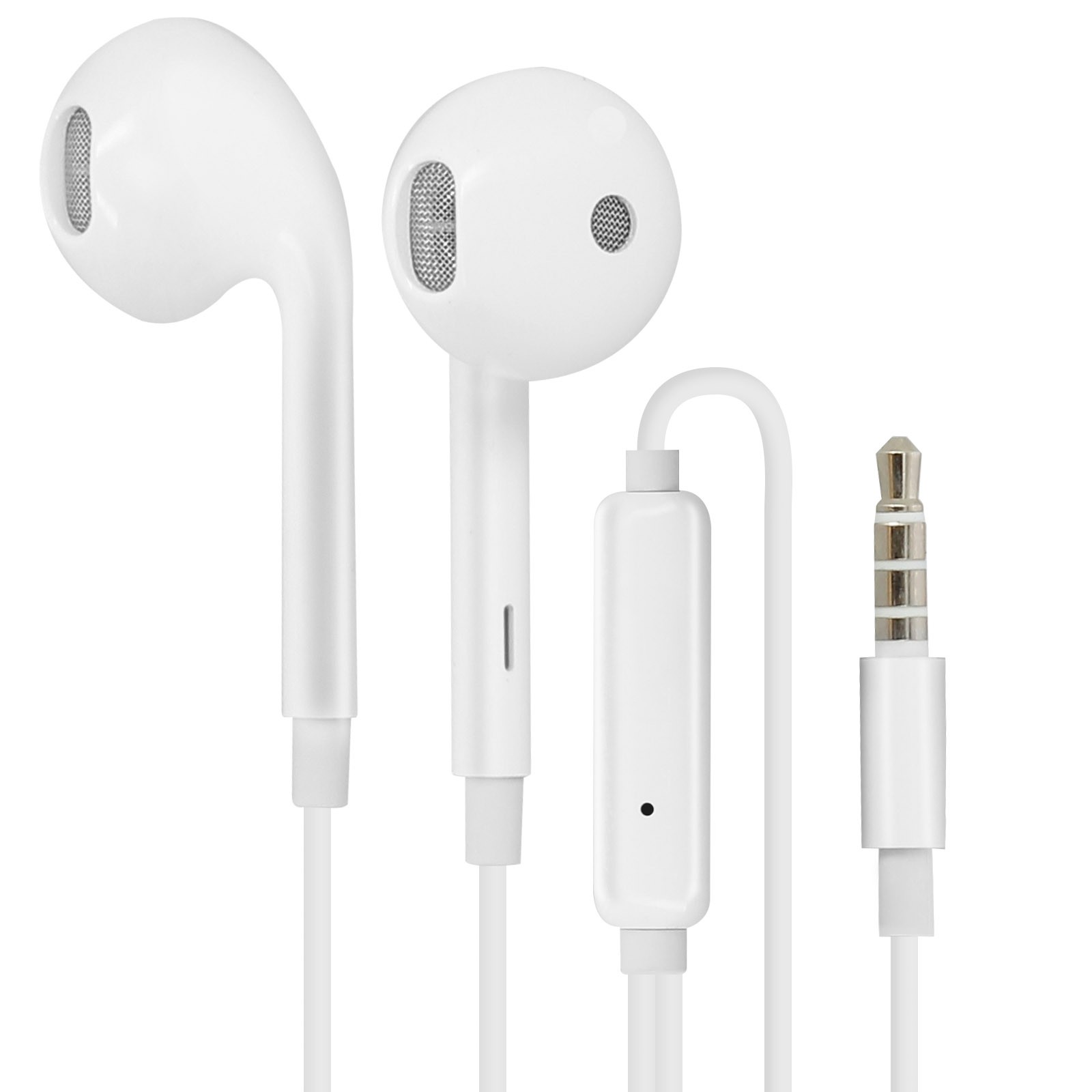 Écouteurs Jack Filaire 3.5mm MH135 Oppo micro casque kit piéton universel blanc