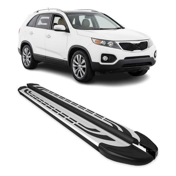 Trittbretter Schweller Seitenbretter FüR Kia Sorento 2 XM 2009-2013 Alu Schwarz-image