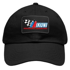 Mikuni Carburetors Black Dad Hat With Leather Patch - Adjustable Size Mikuni Carburetors Black Dad Hat With Leather Patch - Adjustable Size