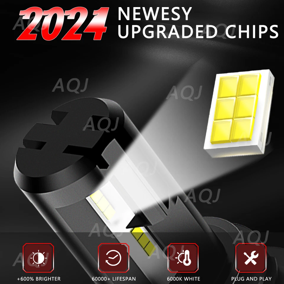 Combo 4x LED Headlight + Fog Light Bulbs Kit 6000K For Chevrolet Aveo 2004-2009 - Image 4 of 4