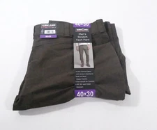 Kirkland Men's Stretch Tech Pants 40x30 Dark Green